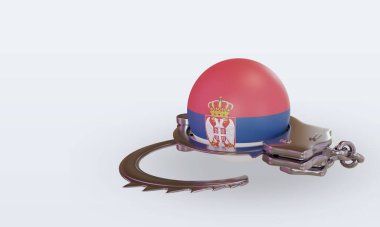 3D kelepçe Sırbistan bayrağı sağa bakıyor