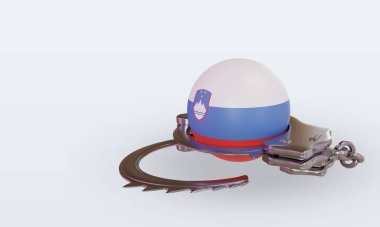 3D kelepçe Slovenya bayrağı sağ görünüm