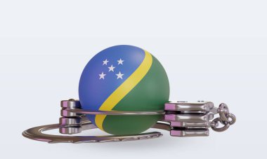 Solomon Adaları 'nın bayrağını 3D kelepçeleyin.