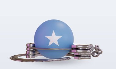 3D kelepçe Somali bayrağı ön görünüm oluşturuyor