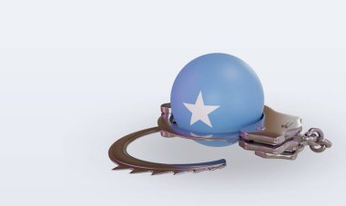 3D kelepçe Somali bayrağı doğru görünüm veriyor