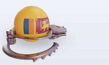 3d kelepçe Sri Lanka bayrağı sol görünümü yansıtıyor