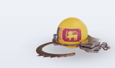 3d kelepçe Sri Lanka bayrağı sağ görünüm