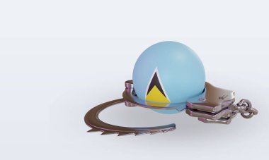 3D kelepçe St Lucia bayrağı sağa döndürme