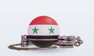 Suriye bayrağını 3d kelepçeleme öngörünümü