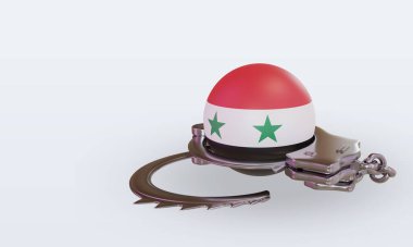 3d kelepçe Suriye bayrağı sağ görünüm