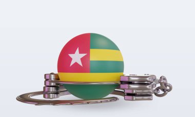 3d kelepçe Togo bayrağı ön görünüm oluşturma
