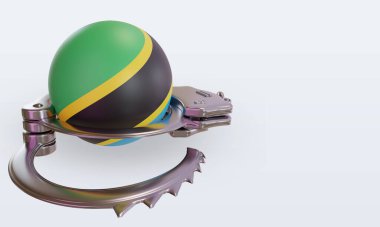 Tanzanya bayrağını sol görüşe kelepçeleyen 3D kelepçe