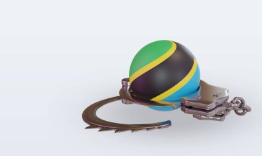 3D kelepçe Tanzanya bayrağı sağ görünüm