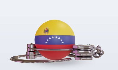 3D kelepçe Venezuela bayrağı ön görünüm oluşturma