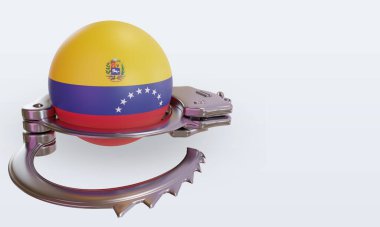 3D kelepçe Venezuela bayrağı sol görüşü yansıtıyor