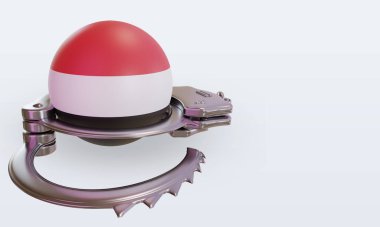 3D kelepçe Yemen bayrağı sola bakıyor