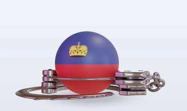 Handcuff Liechtenstein 플래그 렌더링 — 스톡 사진