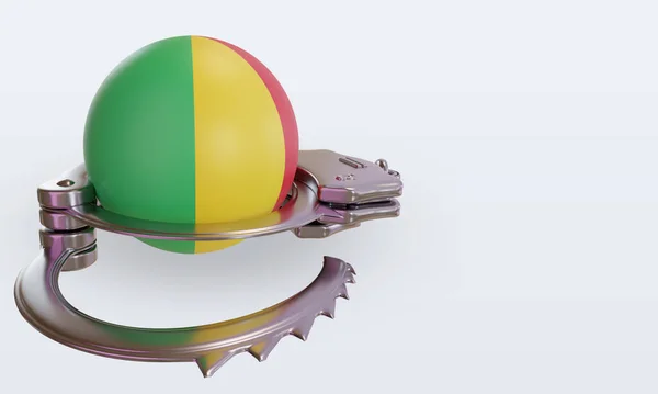 3D kelepçe Mali bayrağı sol görünümü yansıtıyor