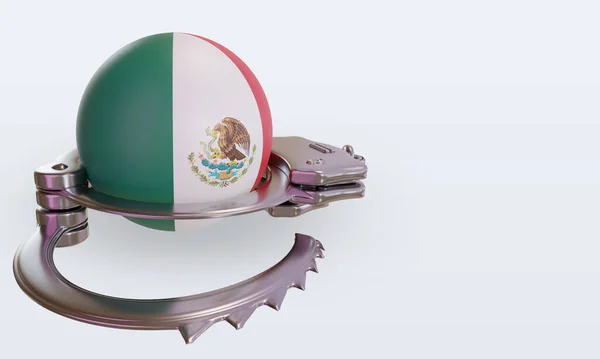 Χειροπέδες Μεξικό Σημαία Καθιστώντας Αριστερή Άποψη — Φωτογραφία Αρχείου