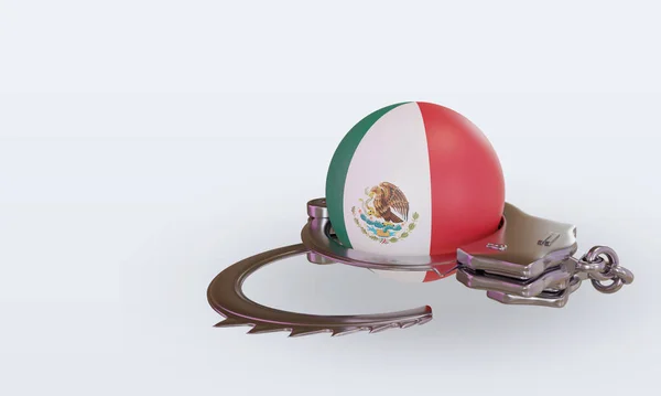 Esposada Bandera México Representación Vista Derecha — Foto de Stock
