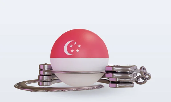 3d kelepçe Singapur bayrağı ön görünüm oluşturma