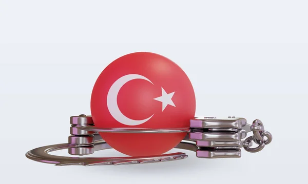Manette Turchia Bandiera Rendering Vista Frontale — Foto Stock