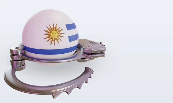 Esposas Bandera Uruguay Representación Vista Izquierda — Foto de Stock