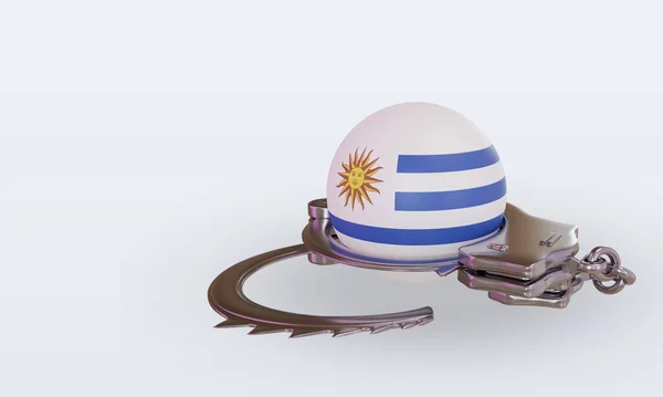 Esposas Bandera Uruguay Representación Vista Derecha — Foto de Stock