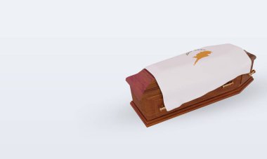 3D tabut. Kıbrıs bayrağı sağa bakıyor.