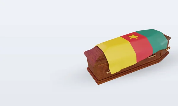 Trumna Kamerun Flaga Renderowania Prawy Widok — Zdjęcie stockowe