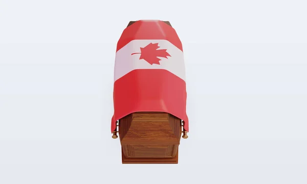 Sarg Kanada Flagge Rendering Frontansicht — Stockfoto