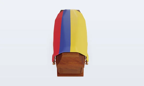 Trumna Kolumbia Flaga Renderowania Widok Przodu — Zdjęcie stockowe