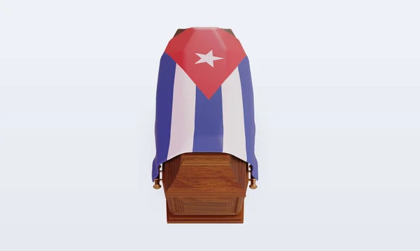 Ataúd Cuba Bandera Representación Vista Frontal — Foto de Stock
