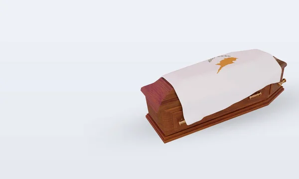 Coffin Cyprus Flag Rendering Right View — Stock Photo, Image