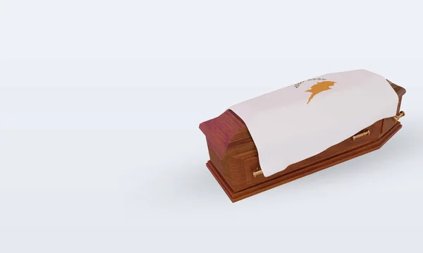 3D tabut. Kıbrıs bayrağı sağa bakıyor.