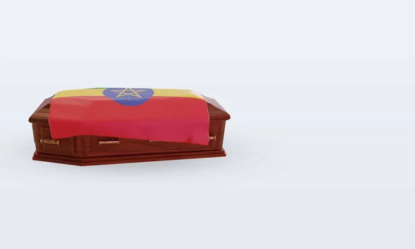 3D棺エチオピアフラグレンダリング左ビュー — ストック写真