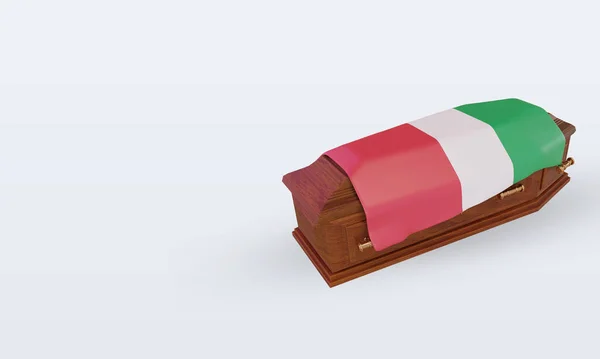 Rakev Itálie Vlajky Vykreslování Pravý Pohled — Stock fotografie