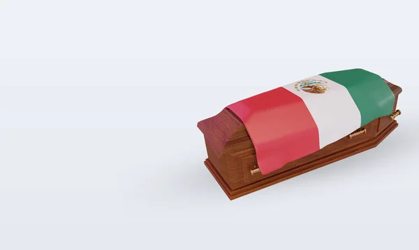 Coffin Mexico Flag Rendering Right View — Stock Photo, Image