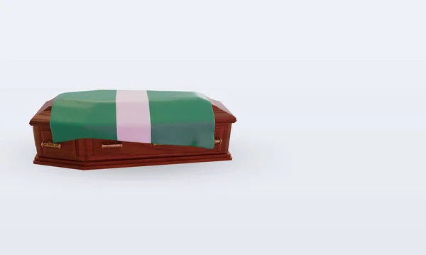 Coffin Nigeria Flag Rendering Left View — Stock Photo, Image