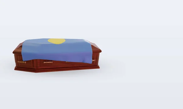 Trumna Palau Flaga Renderowania Lewo Widok — Zdjęcie stockowe