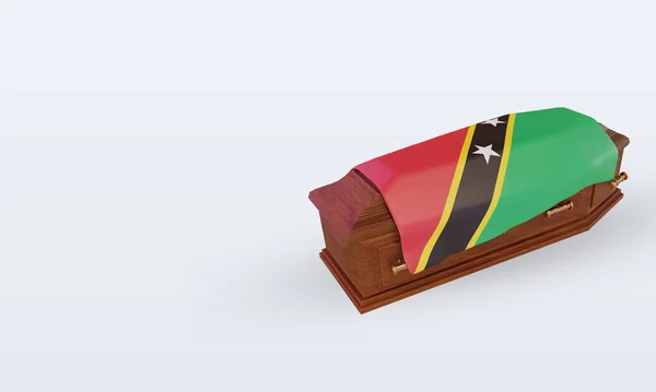 3D tabut St Kitts ve Nevis bayrak doğru görüntü