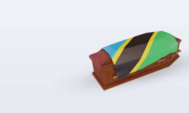 3d tabut Tanzanya bayrağı sağ görüşü yansıtıyor