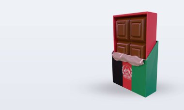 3D çikolata Afganistan bayrağı doğru görünüm veriyor