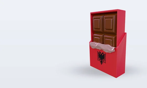 Cioccolato Albania Bandiera Rendering Vista Destra — Foto Stock