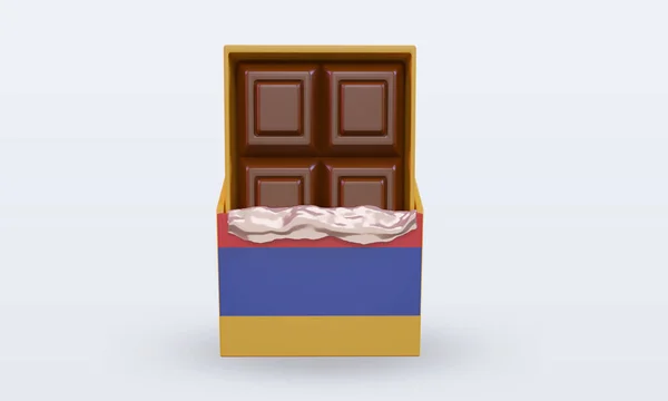 Chocolate Armenia Flag Rendering Front View — Stock Photo, Image