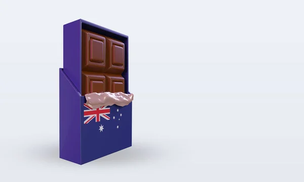 Chocolate Australia Bandera Representación Vista Izquierda —  Fotos de Stock