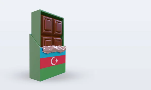 Chocolate Aserbaidschan Flag Rendering Left View — Stockfoto