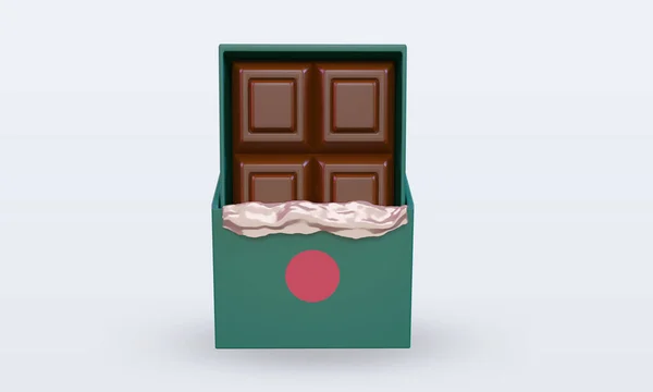 Chocolate Bangladesh Bandeira Renderização Vista Frontal — Fotografia de Stock