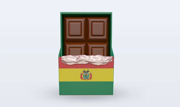 Chocolate Bolívia Bandeira Renderização Vista Frontal — Fotografia de Stock