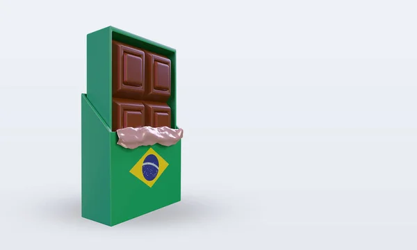 Шоколад Бразилия Флаг Отображающий Вид Слева — стоковое фото