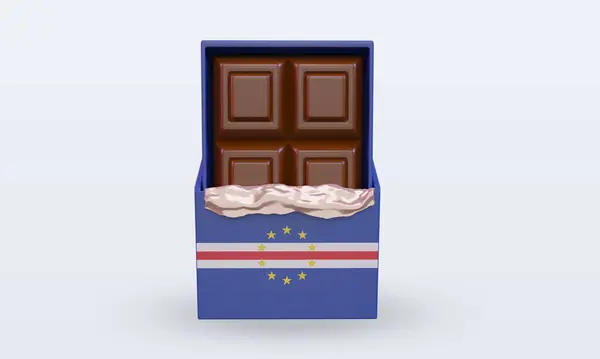 Chocolate Cabo Verde Bandeira Renderização Vista Frontal — Fotografia de Stock