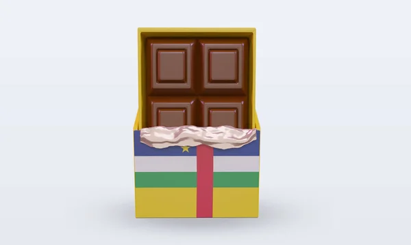 Chocolate República Centro Africana Bandeira Renderização Vista Frontal — Fotografia de Stock