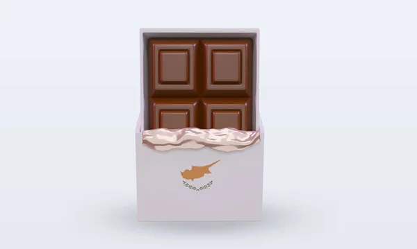 Chocolate Cyprus Flag Rendering Front View — Stock Photo, Image