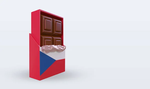 Chocolate Czech Republic Flag Rendering Left View — Stock Photo, Image